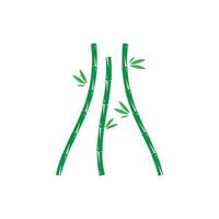 bambú con hoja verde vector