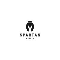 Spartan repair logo design template flat vector