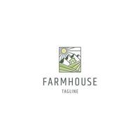 Farm house logo design template flat vector