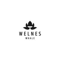 lotus whale logo icon design template vector