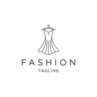 Dress fashion line logo icon design template vector