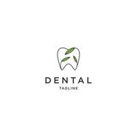plantilla de diseño de icono de logotipo de línea dental vector