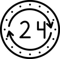 icono de línea para el 24 vector