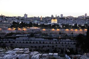 A Sunset over Jerusalem from the mount of Olives photo