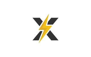 X logo energy vector for identity company. initial letter thunder template vector illustration for your brand.