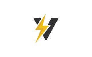 V logo energy vector for identity company. initial letter thunder template vector illustration for your brand.