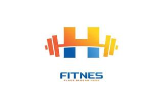 H logo gym vector for identity company. initial letter fitness template vector illustration for your brand.