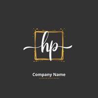 HP Initial handwriting and signature logo design with circle. Beautiful design handwritten logo for fashion, team, wedding, luxury logo. vector