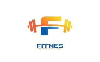 F logo gym vector for identity company. initial letter fitness template vector illustration for your brand.