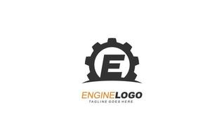 E logo gear for identity. industrial template vector illustration for your brand.