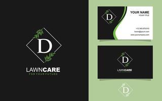 vector floral del logotipo d para la empresa de identidad. ilustración de vector de plantilla de trueno de letra inicial para su marca.