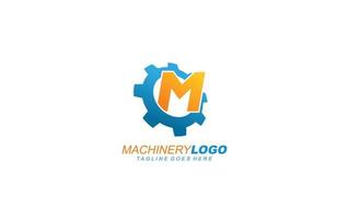 M logo gear for identity. industrial template vector illustration for your brand.