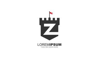 Z logo fortress vector for identity company. initial letter security template vector illustration for your brand.