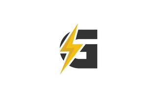 G logo energy vector for identity company. initial letter thunder template vector illustration for your brand.