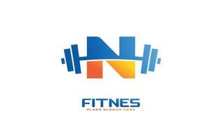 N logo gym vector for identity company. initial letter fitness template vector illustration for your brand.