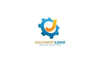 J logo gear for identity. industrial template vector illustration for your brand.