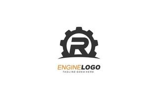 R logo gear for identity. industrial template vector illustration for your brand.