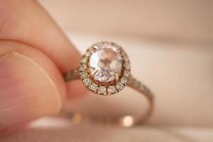 hand hold beautiful jewelry diamond ring photo