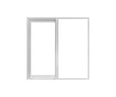 Real modern house window frame isolated on white background photo