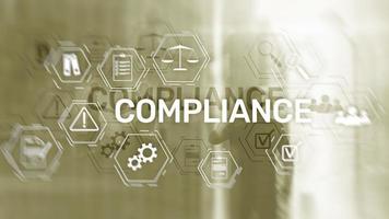 Compliance diagram with icons. Business concept on abstract background. photo