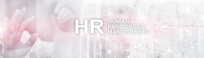 Human resource management. Horizontal mixed media background. photo