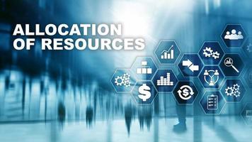 Allocation of resources concept. Strategic planning. Mixed media. Abstract business background. Financial technology and communication concept. photo
