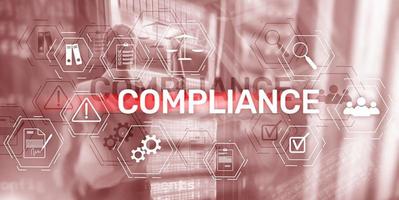 Compliance diagram with icons. Business concept on abstract background. photo