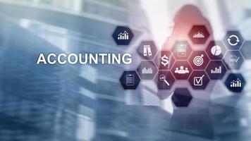 Accounting, Business and finance concept on virtual screen photo