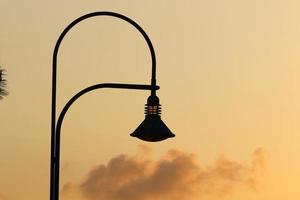 Lantern to illuminate the city street at night. photo