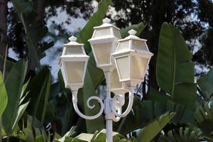 Lantern to illuminate the city street at night. photo