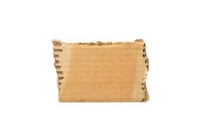 Brown Cardboard paper piece isolated on white background photo