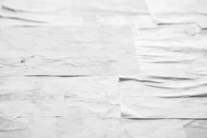 Blank white crumpled and creased paper poster texture photo