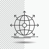 business. global. international. network. web Line Icon on Transparent Background. Black Icon Vector Illustration