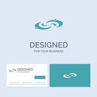 Galaxy. astronomy. planets. system. universe Business Logo Glyph Icon Symbol for your business. Turquoise Business Cards with Brand logo template. vector