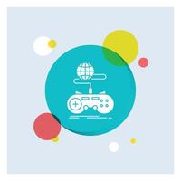 Game. gaming. internet. multiplayer. online White Glyph Icon colorful Circle Background vector