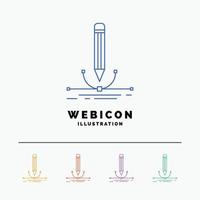 illustration. design. pen. graphic. draw 5 Color Line Web Icon Template isolated on white. Vector illustration