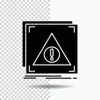 Error. Application. Denied. server. alert Glyph Icon on Transparent Background. Black Icon vector