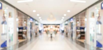 Abstract blur modern shopping mall interior background photo