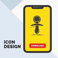 Baby. dummy. newbie. nipple. noob Glyph Icon in Mobile for Download Page. Yellow Background vector