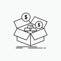 savings. box. budget. money. growth Line Icon. Vector isolated illustration