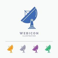 satellite. antenna. radar. space. dish 5 Color Glyph Web Icon Template isolated on white. Vector illustration