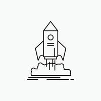 launch. startup. ship. shuttle. mission Line Icon. Vector isolated illustration