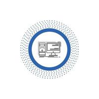 Computer. desktop. hardware. workstation. System Line Icon. Vector isolated illustration