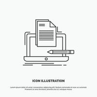 descifrador. codificación. computadora. lista. icono de papel símbolo gris vectorial de línea para ui y ux. sitio web o aplicación móvil vector