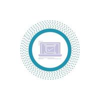 system. monitoring. checklist. Good. OK Glyph Icon. Vector isolated illustration