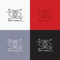 attention. eye. focus. looking. vision Icon Over Various Background. Line style design. designed for web and app. Eps 10 vector illustration