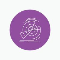 Data. diagram. performance. point. reference White Line Icon in Circle background. vector icon illustration