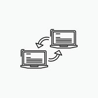 Computer. connection. link. network. sync Line Icon. Vector isolated illustration