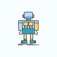 autonomous. machine. robot. robotic. technology Flat Icon. green and Yellow sign and symbols for website and Mobile appliation. vector illustration