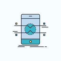 API. interfaz. móvil. teléfono. icono plano de teléfono inteligente. signo y símbolos verdes y amarillos para el sitio web y la aplicación móvil. ilustración vectorial vector